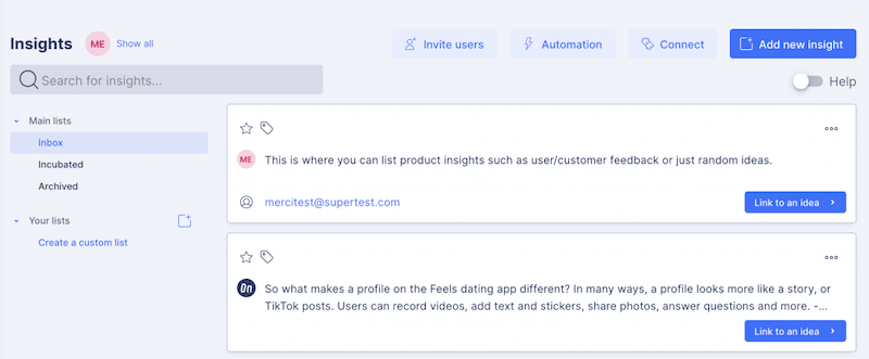 2 StoriesOnBoard Insight Management can serve as a product-focused user research repository in agile product discovery phase